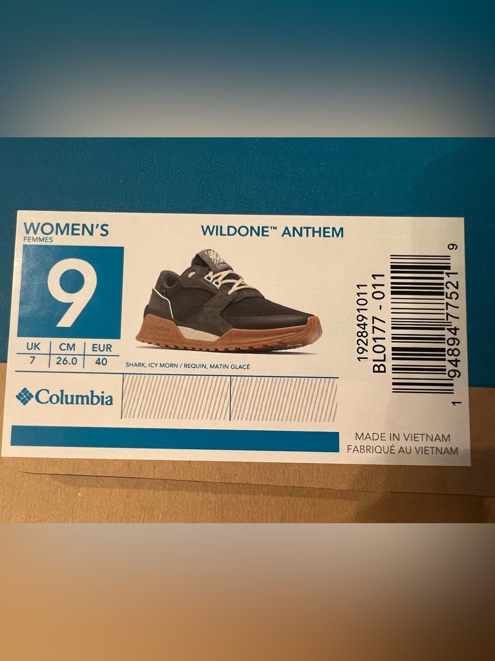 Columbia Wildone Anthem Men's Shark with Gum Sole